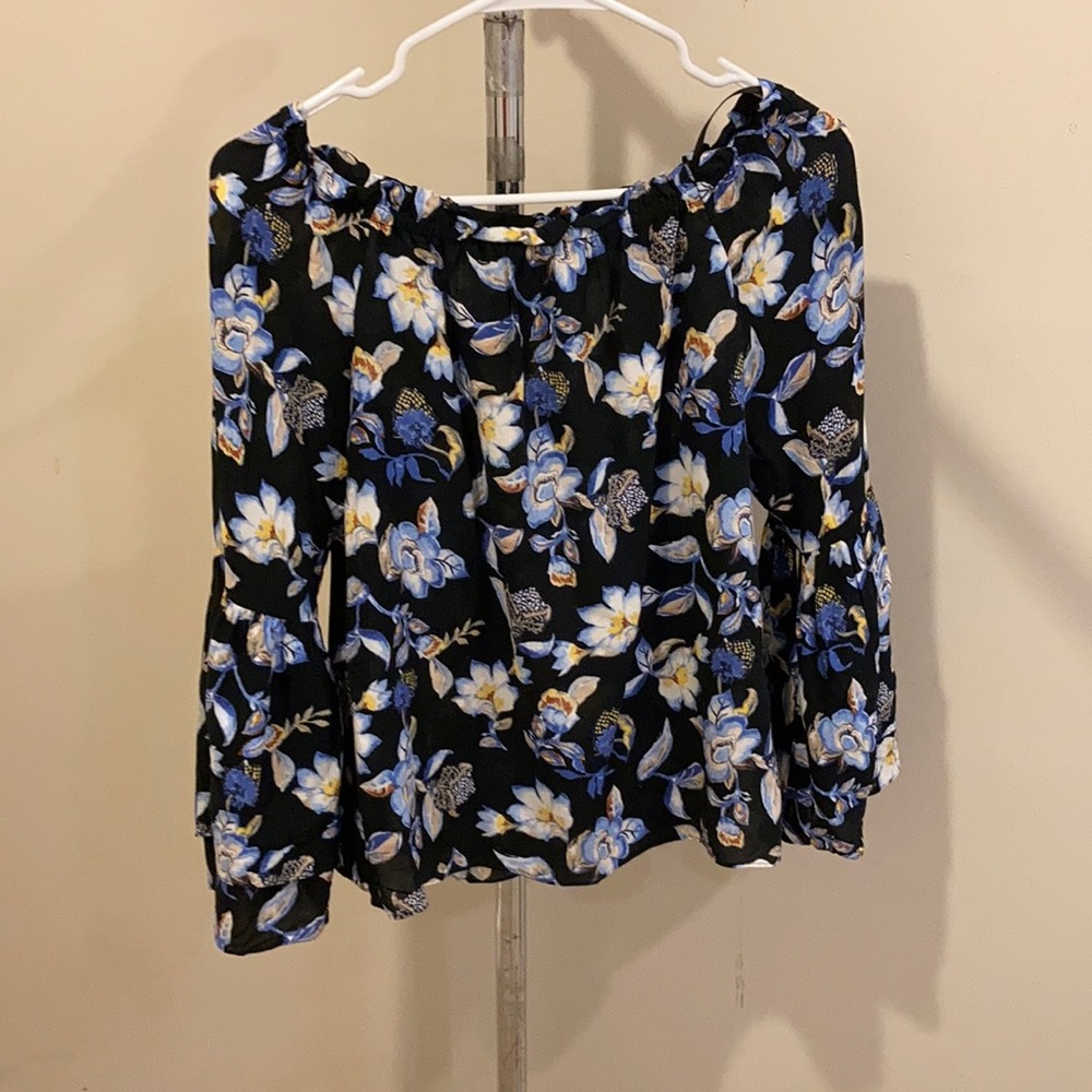 Floral boatneck blouse